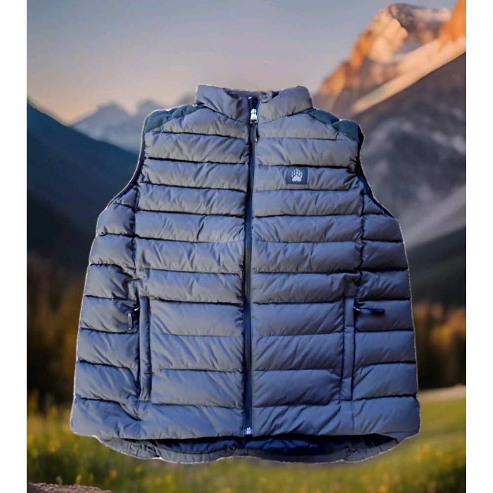 Alaskan Hardgear Puffer Vest Mens Large Gray Excellent Goose Down Duluth Trading